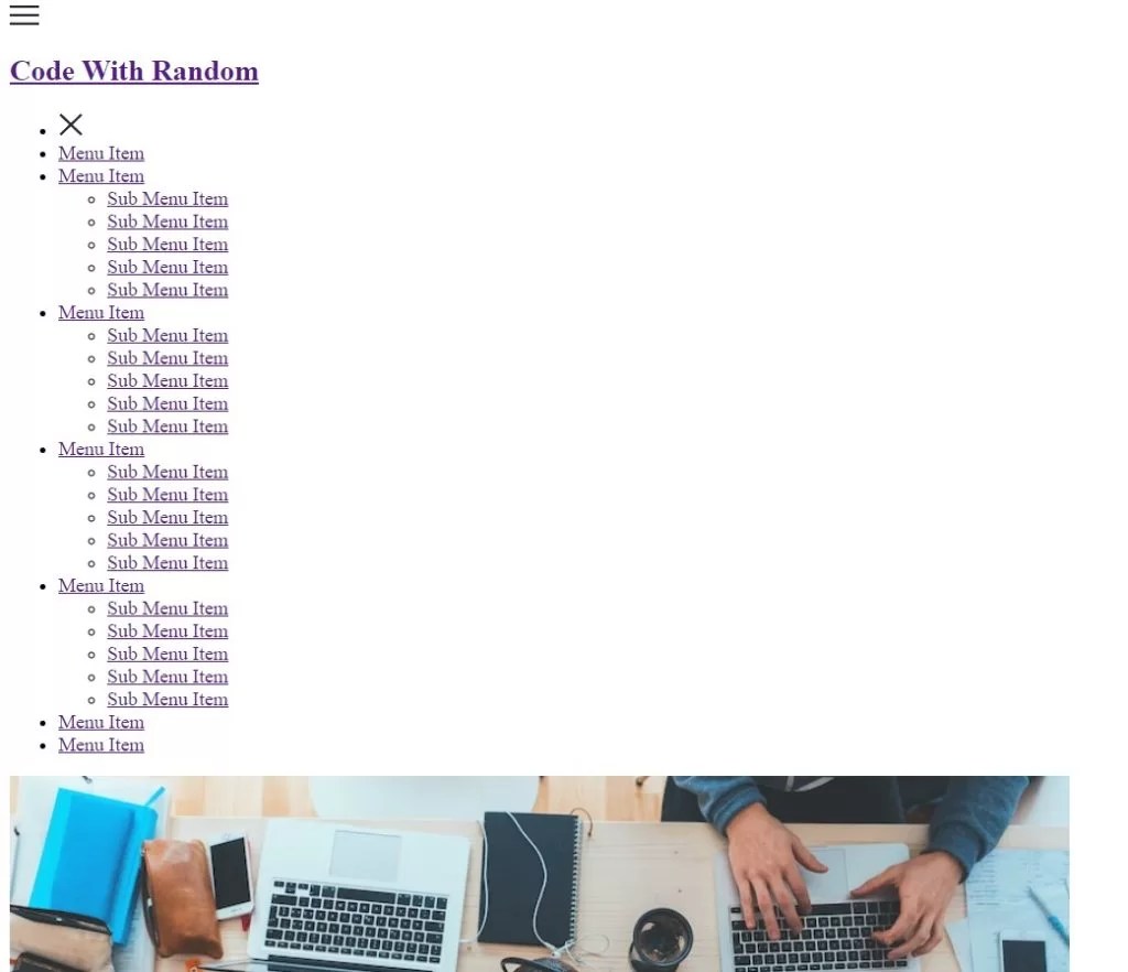 Create Sidebar Dropdown Menu using HTML, CSS & JavaScript