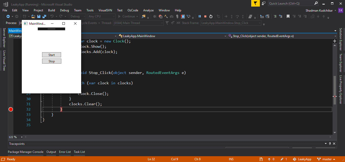 Memory Leak C Code with Shadman