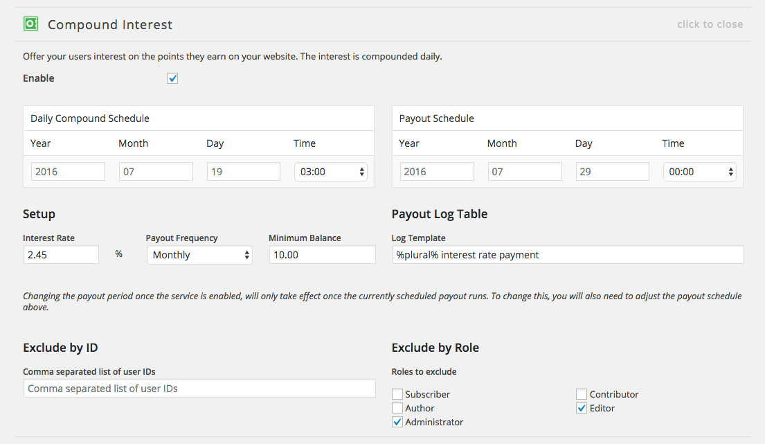 Compound Interest myCRED Codex