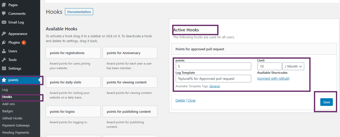Configuration of GitHub Hooks myCred Documentation myCred Codex