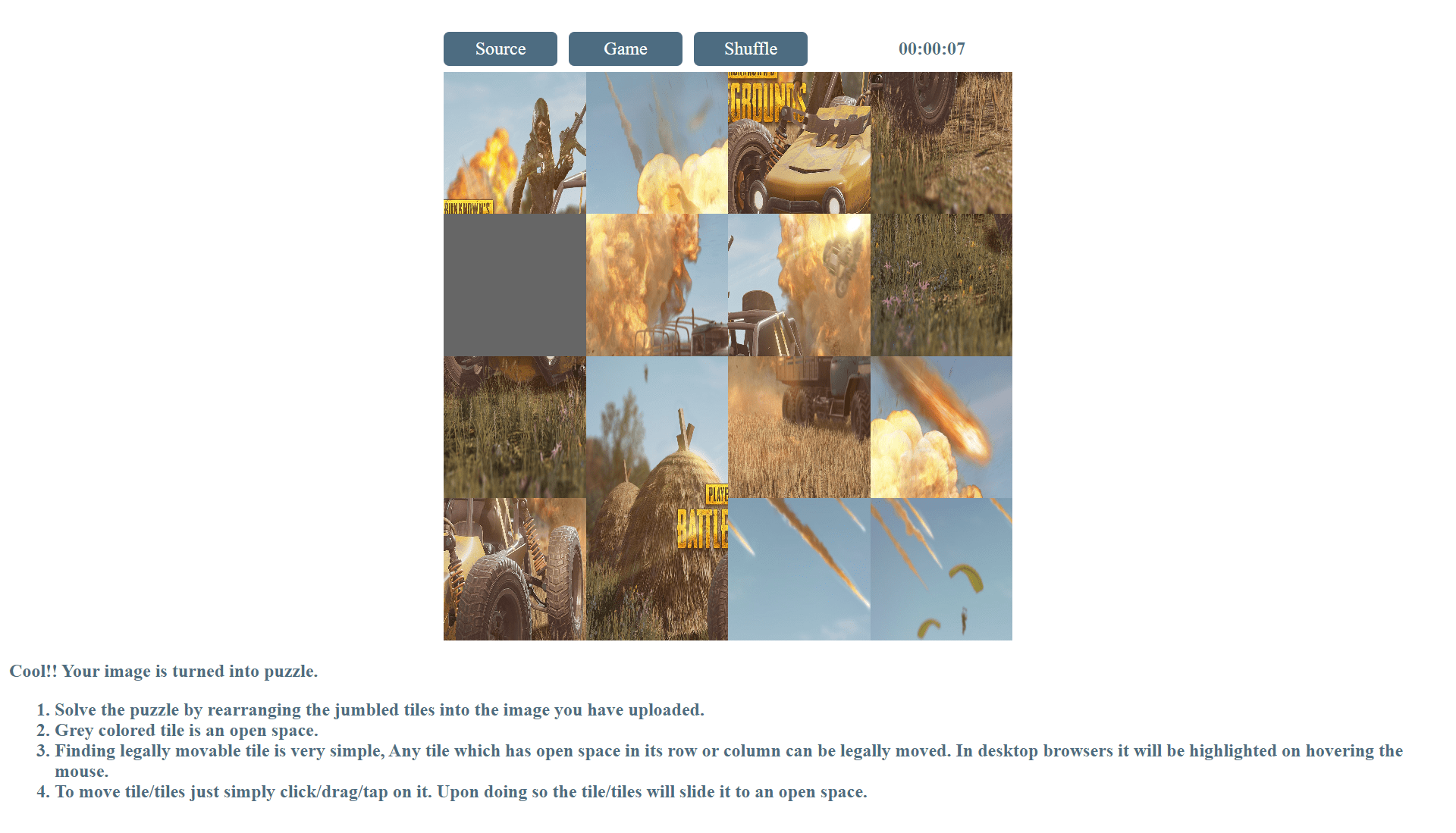 Picture Puzzle In JavaScript With Source Code Codezips