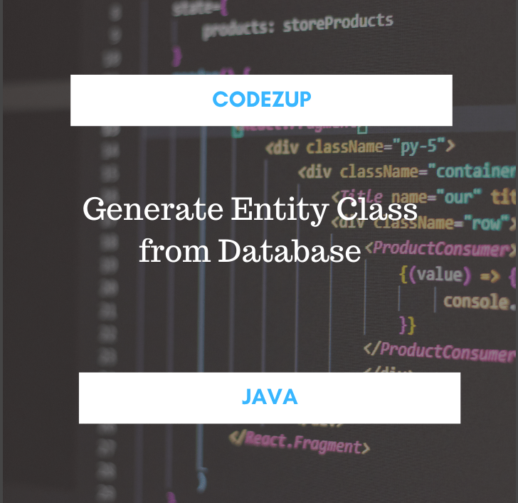 Generate Entity Class from Existing Database Tables JPA Hibernate