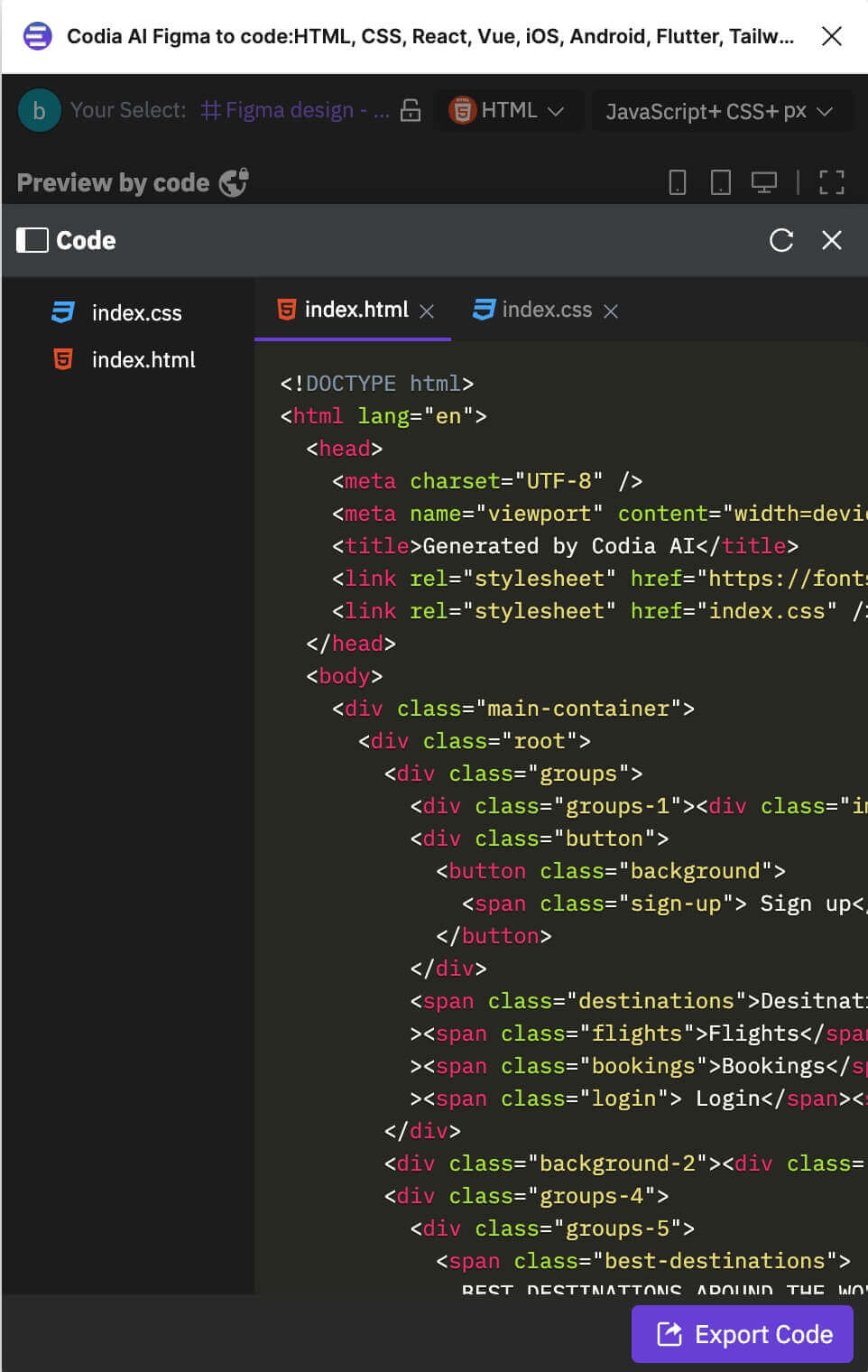 Image to HTML Transforming Images into Code with Codia
