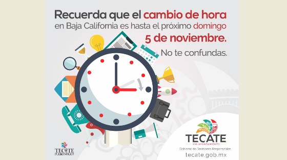 El 5 de noviembre cambia el horario en Baja California CÃ³dice PeriÃ³dico