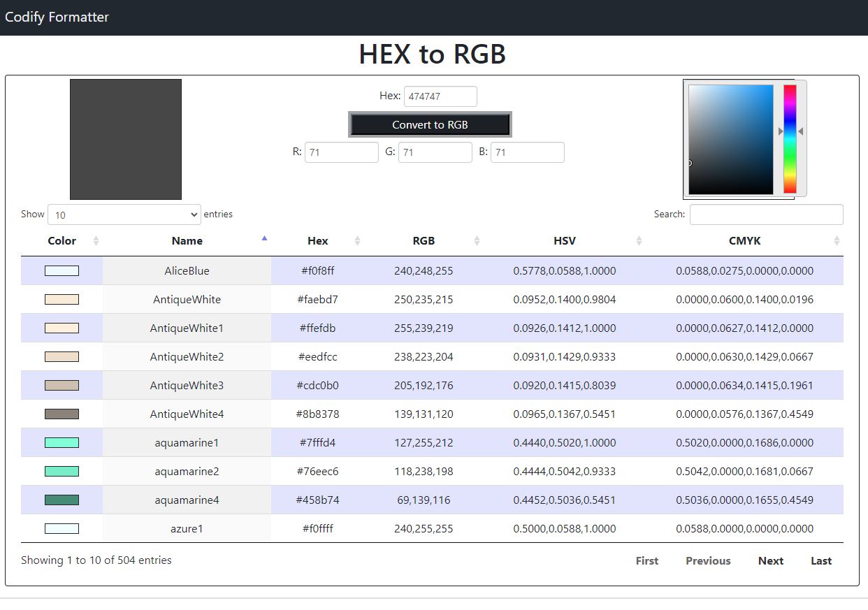 HEX to RGB Converter Online Codifyformatter(04)