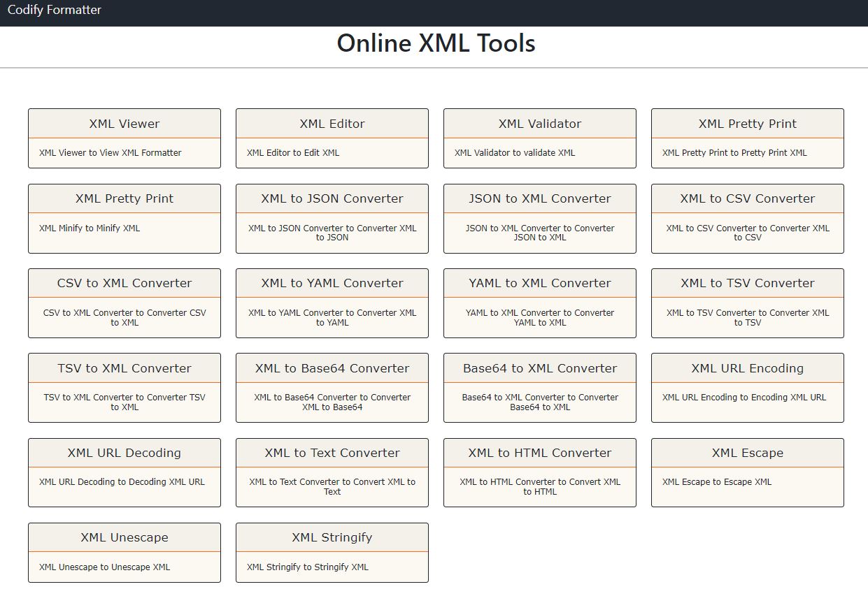 XML Tools Online