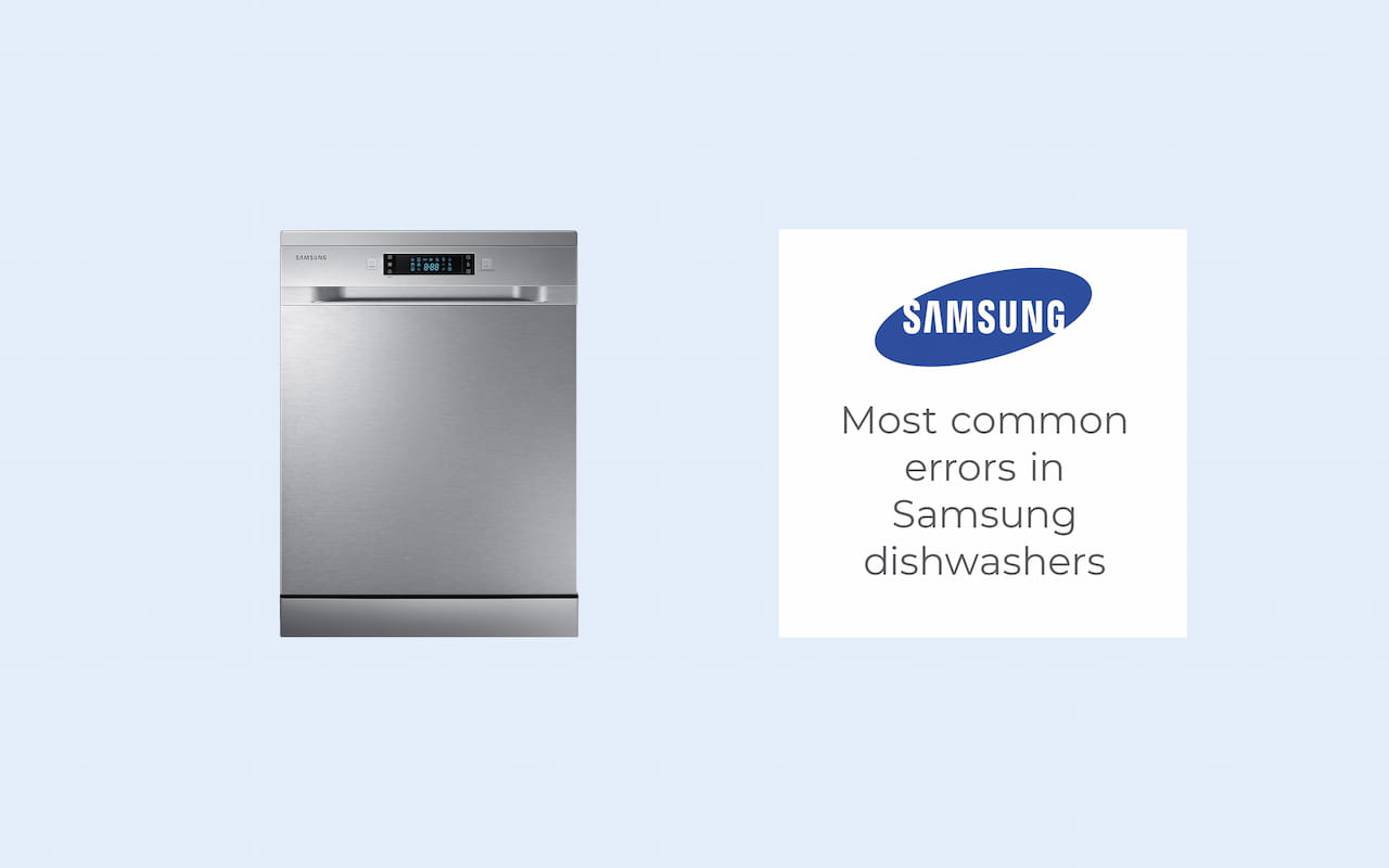 Most common error codes in Samsung dishwashers Código de error