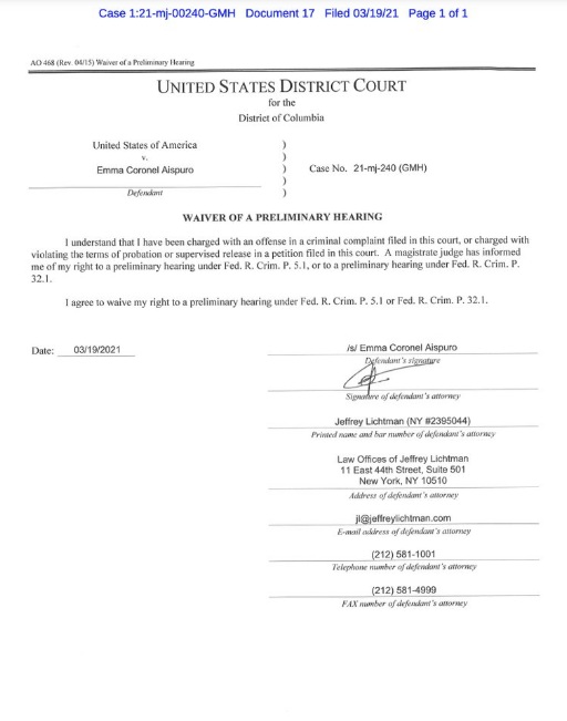 Emma Coronel renuncia a su derecho de audiencia