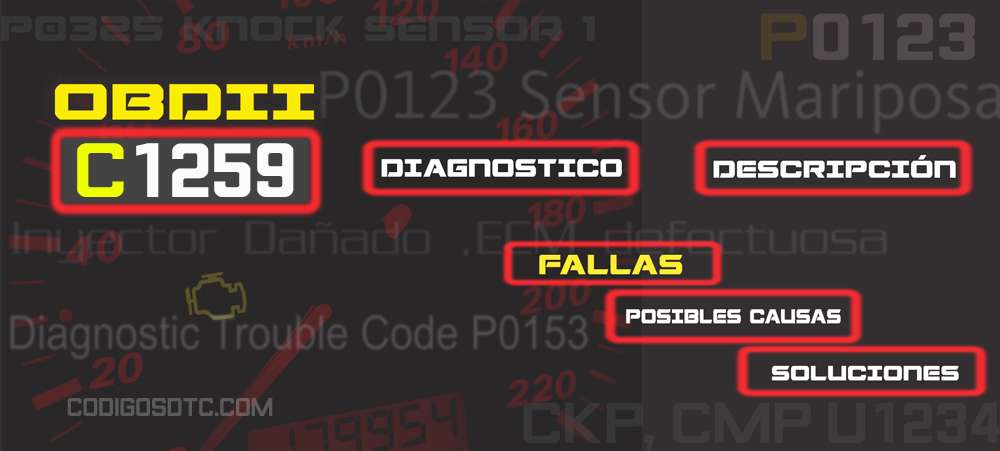 CÓDIGO C1259 (todas las marcas) Síntomas y Soluciones
