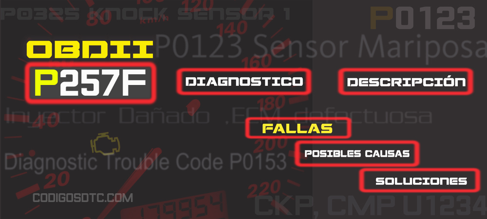 CÓDIGO P257F (todas las marcas) | Síntomas y Soluciones