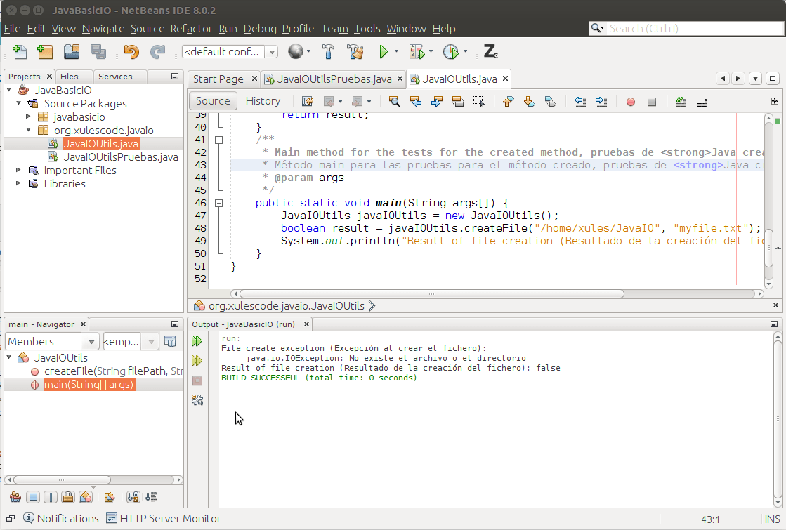 Java crear archivoJava create file