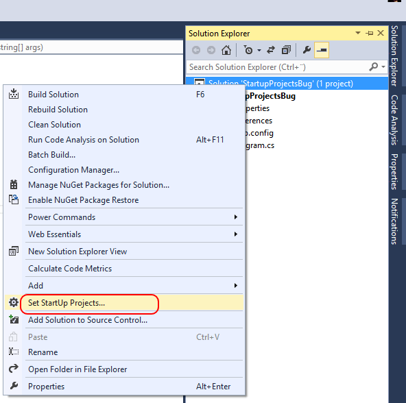Solving the set Startup Projects bug in Visual Studio Passion for Coding