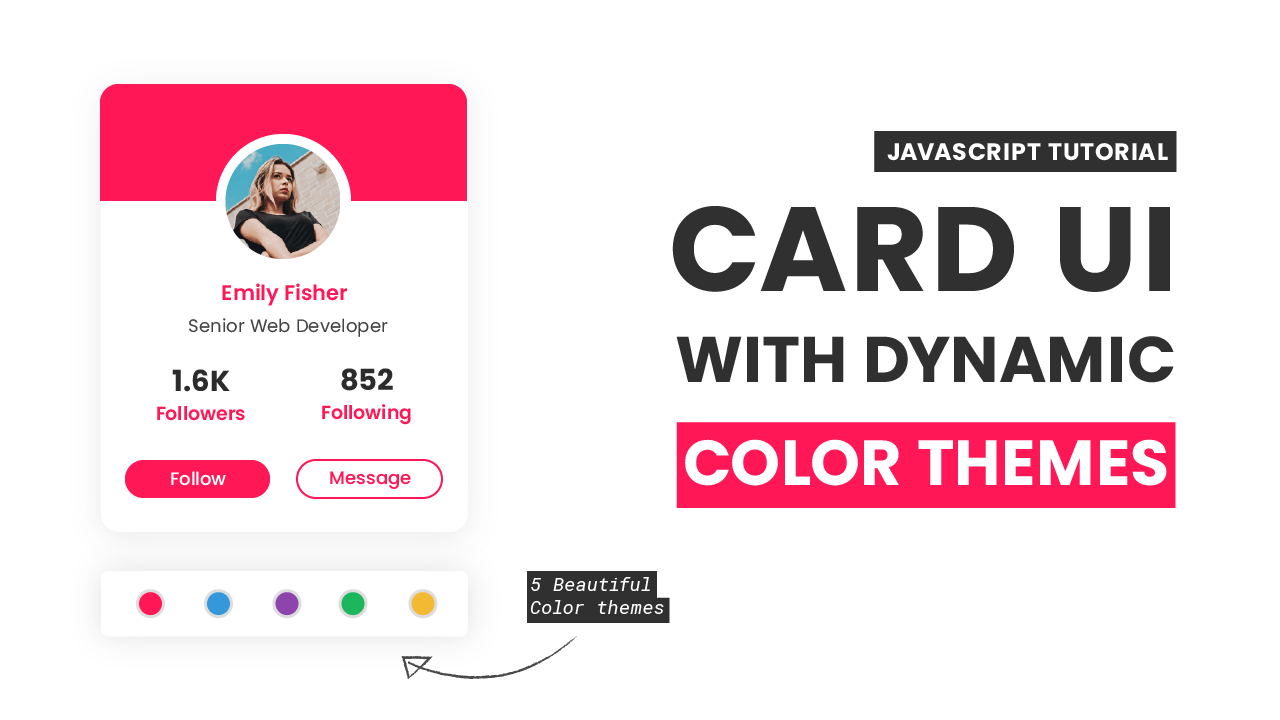 Profile Card With Dynamic Color Theme Javascript Coding Artist
