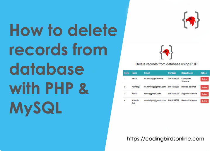 How to delete records from a database with PHP Coding Birds Online