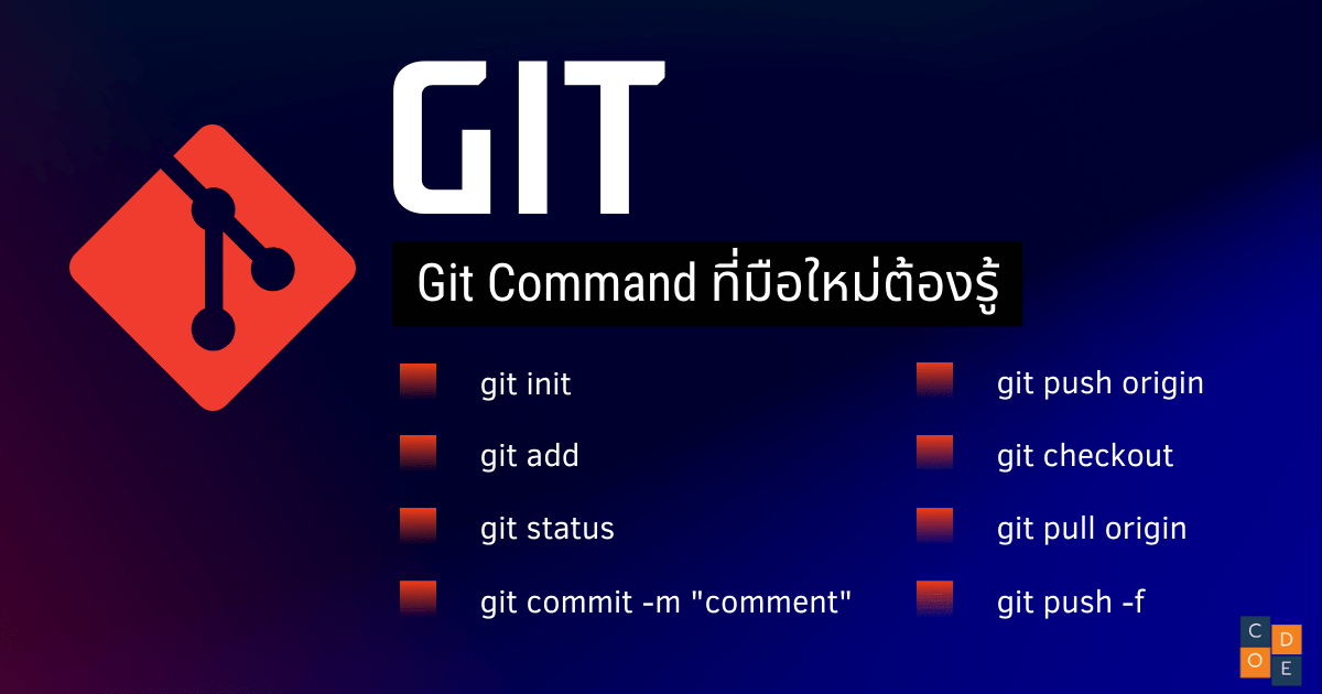 git command เบื้องต้นที่มือใหม่ต้องรู้ Codding Gun