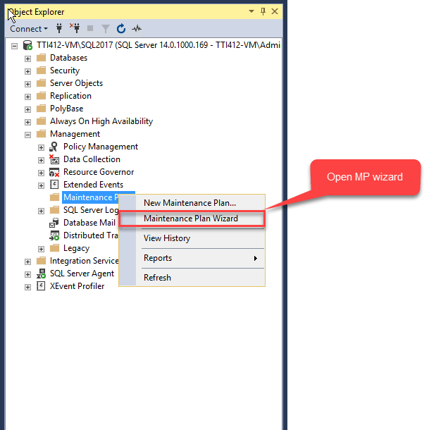 Creating Database Maintenance Plans {coding}Sight