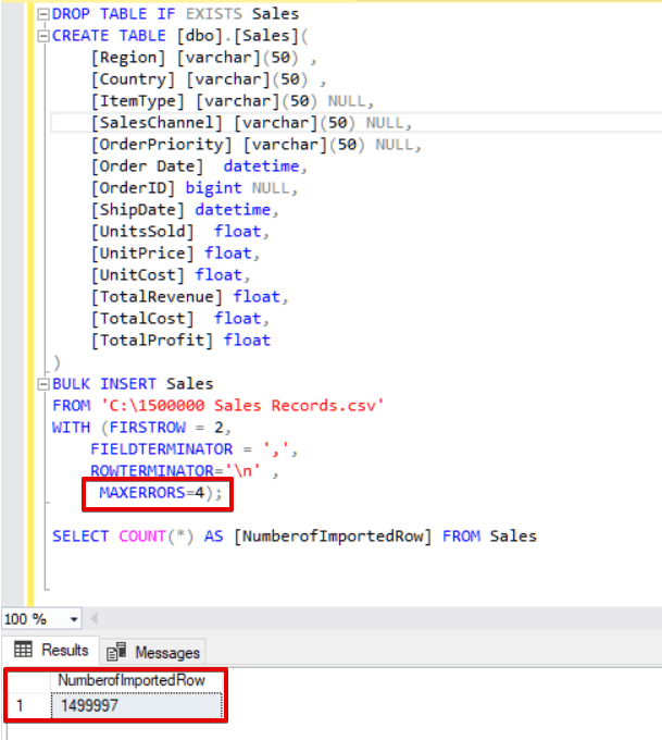 SQL Server Bulk Insert Part 1 {coding}Sight