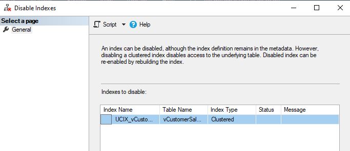 Disabling The Indexed View 2 {coding}Sight