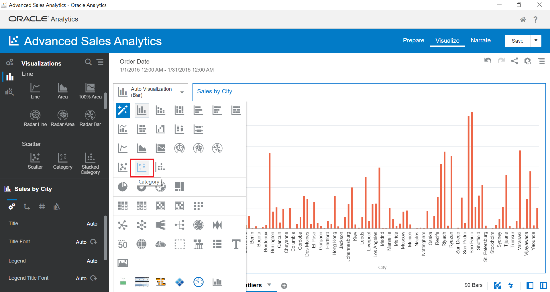 Oracle Analytics Using Advanced Features on Practice