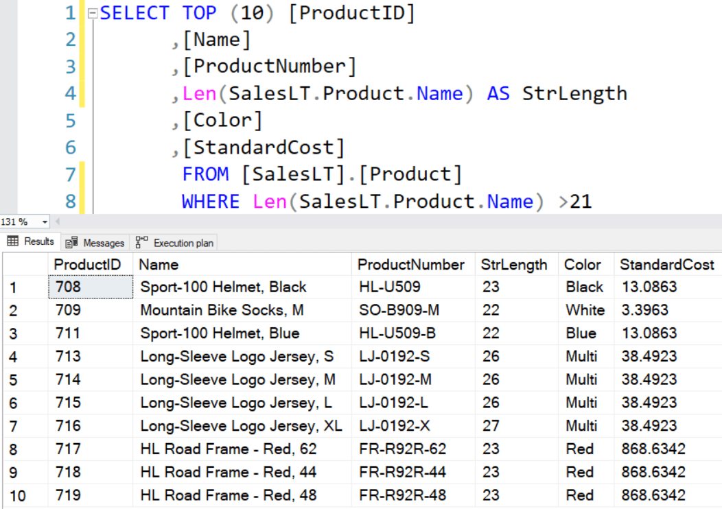 Exploring SQL Server LEN() Function {coding}Sight