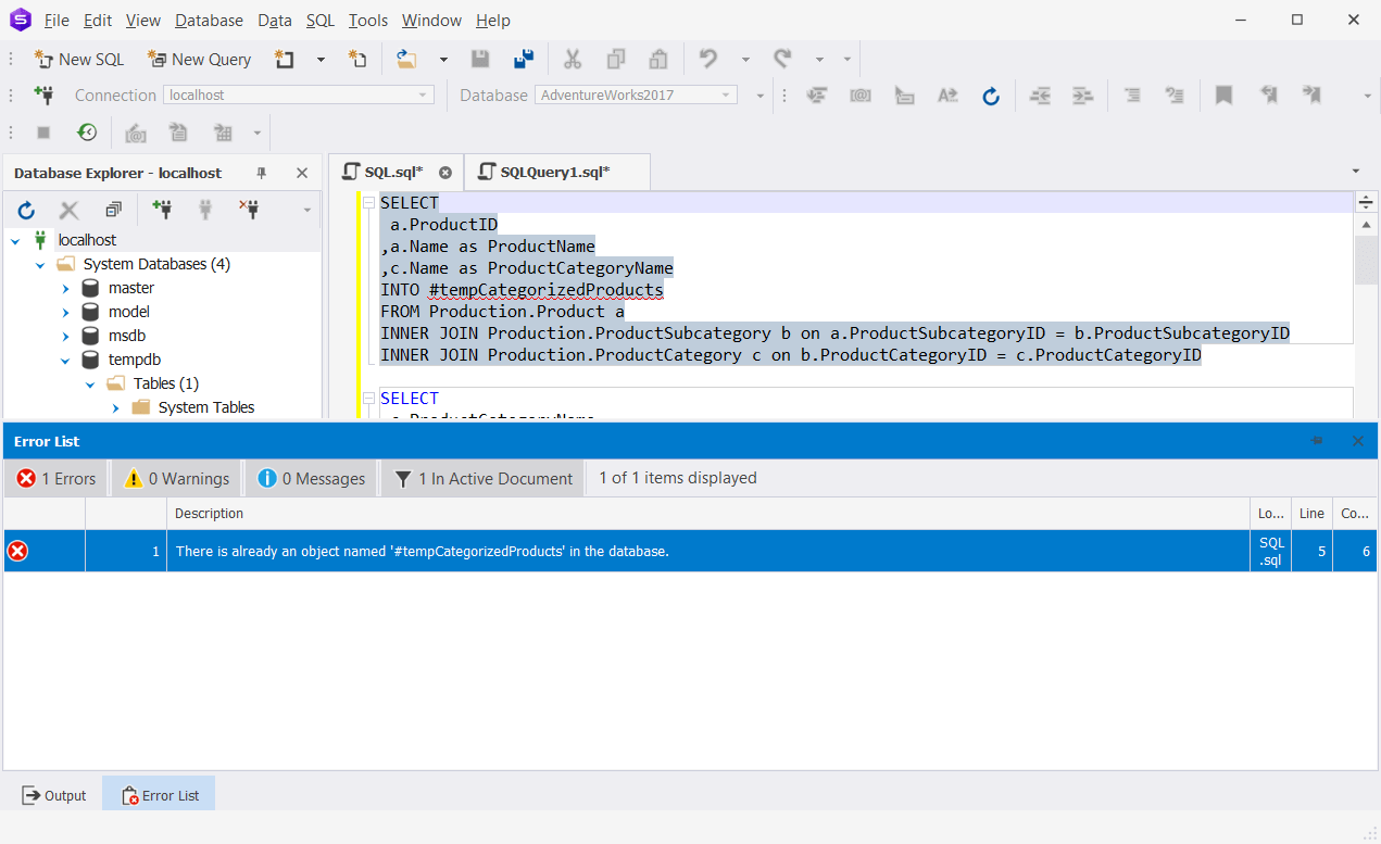 SELECT INTO TEMP TABLE in SQL Server Practical Guide