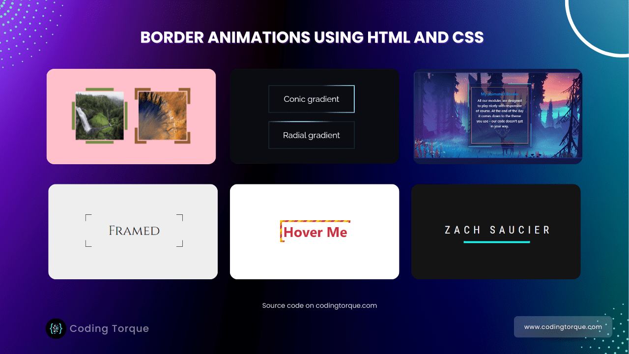 6 Border Animations using HTML and CSS Coding Torque » Coding Torque