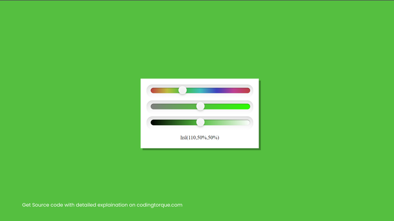 HSL Color Generator using HTML, CSS and JavaScript (Source Code