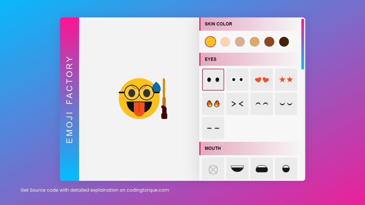 Emoji Generator using HTML, CSS and JavaScript (Source Code) Coding