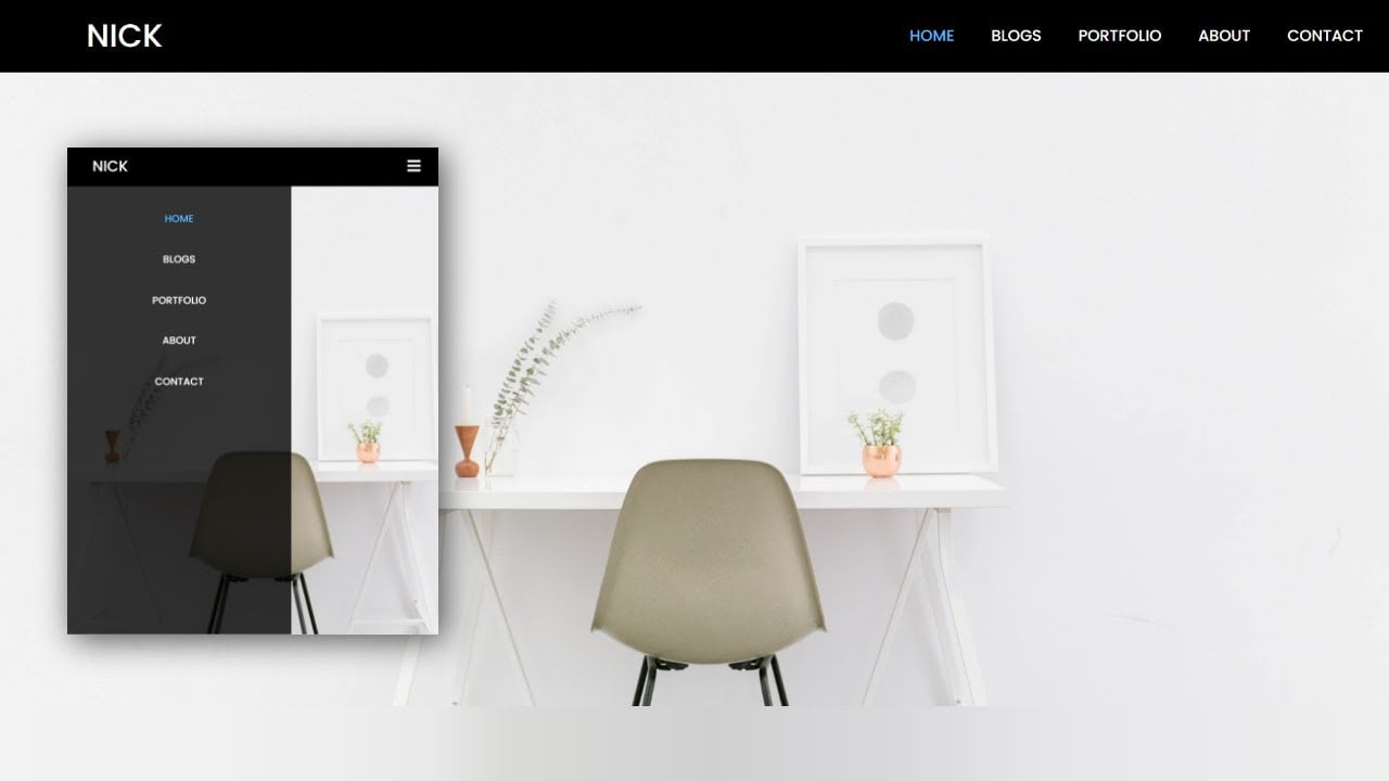 Responsive Navigation Bar Design Using HTML And CSS Coding With Nick