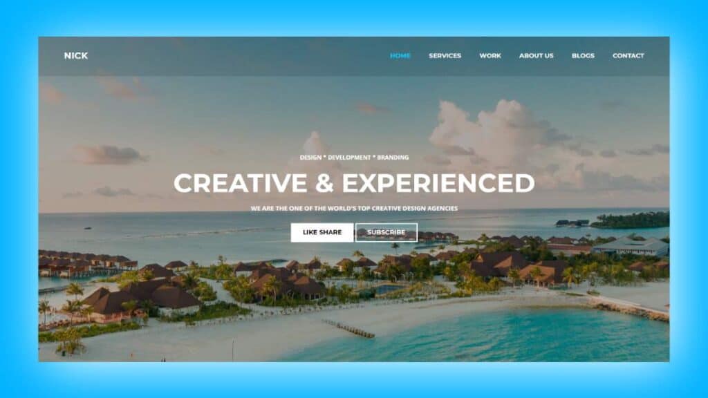 How To Create A site Home Page Using HTML And CSS Coding With Nick