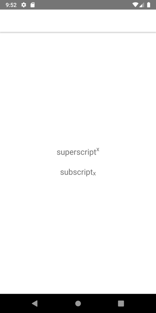 react native text superscript subscript