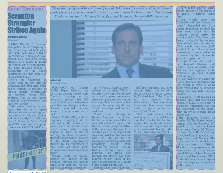 The Scranton Times Newspaper with CSS Grid Codinhood