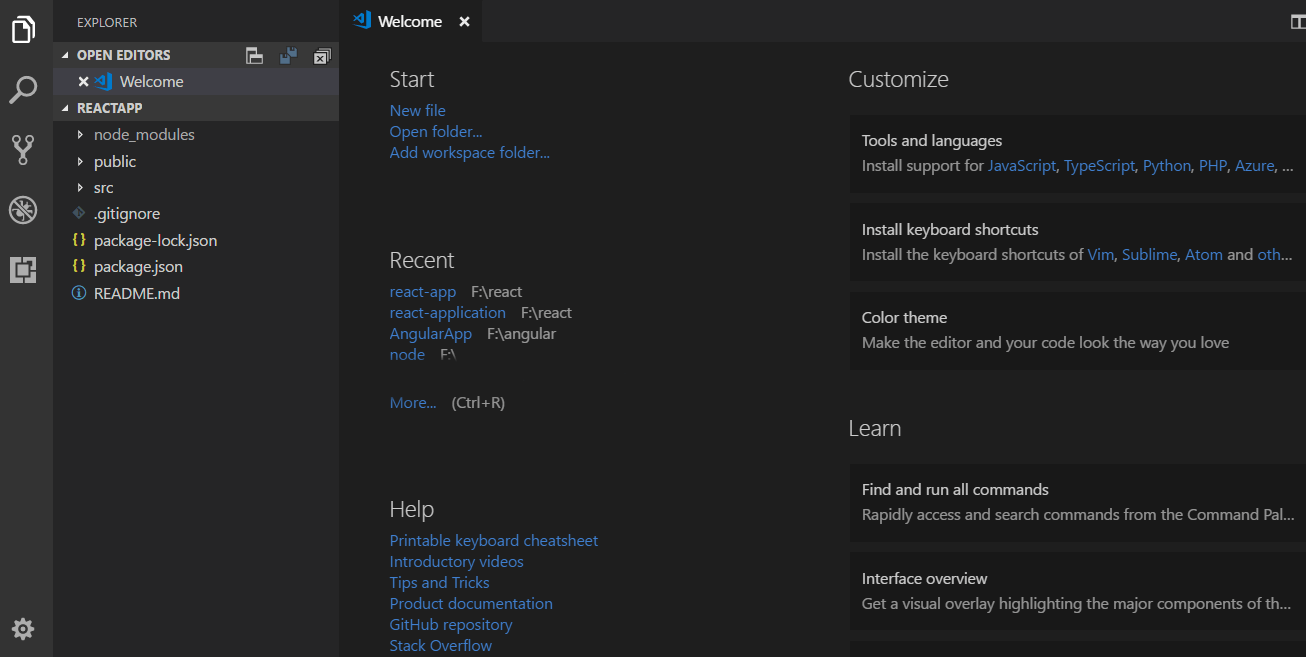 React In Visual Studio