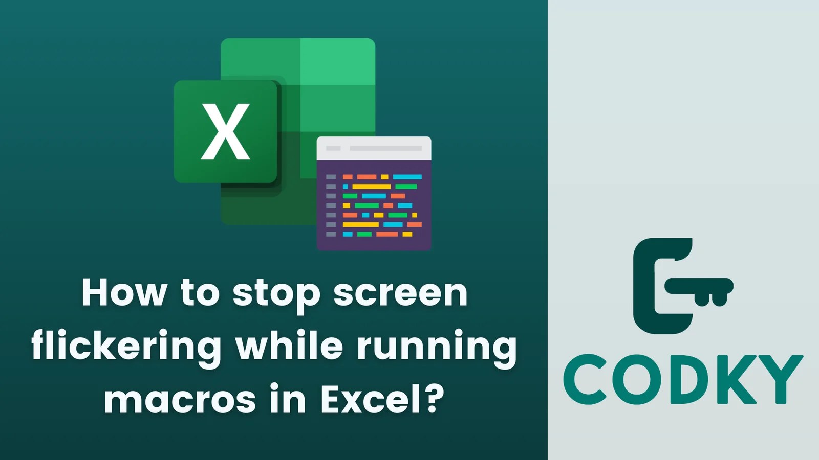 How to stop screen flickering while running macros in Excel? Codky