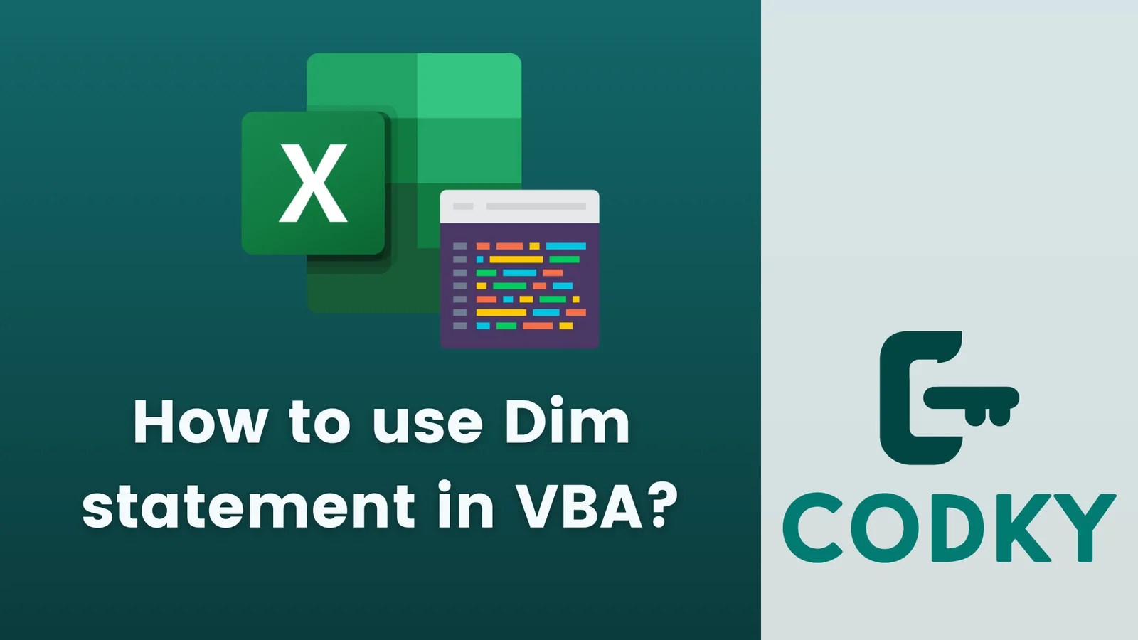 How to use Dim statement in VBA? Codky