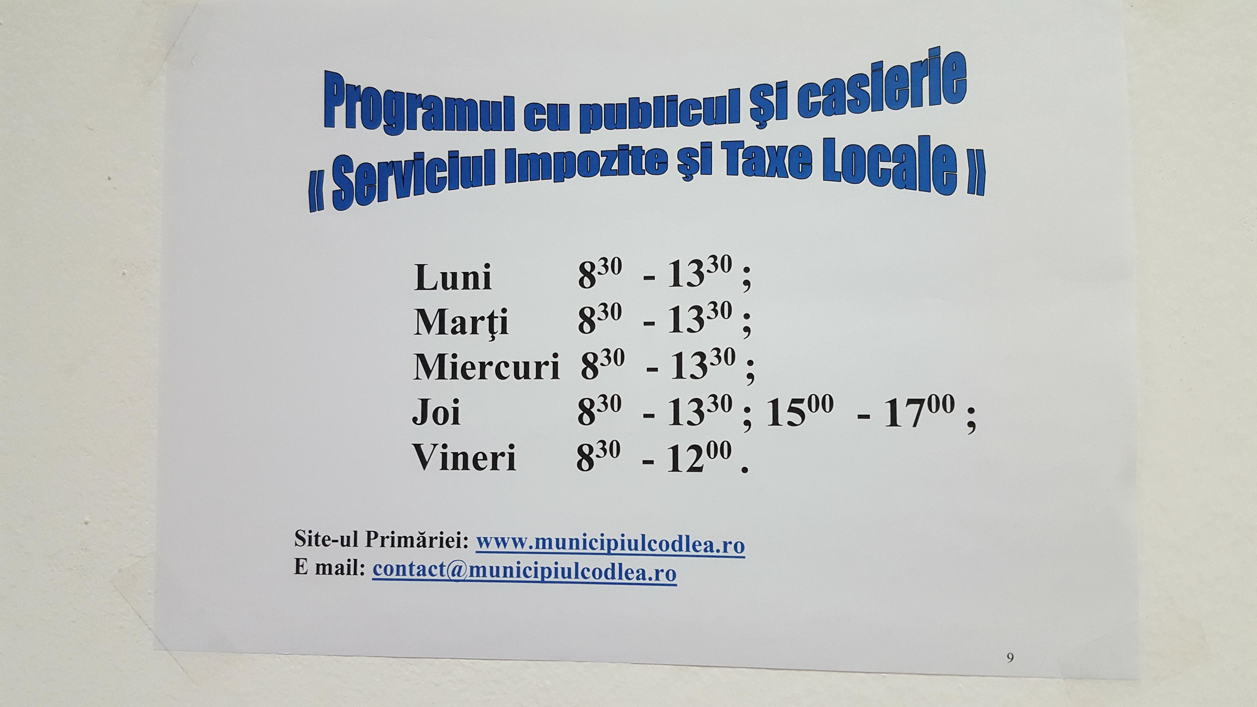 Taxele și impozitele se vor colecta din 11 ianuarie Codlea Info
