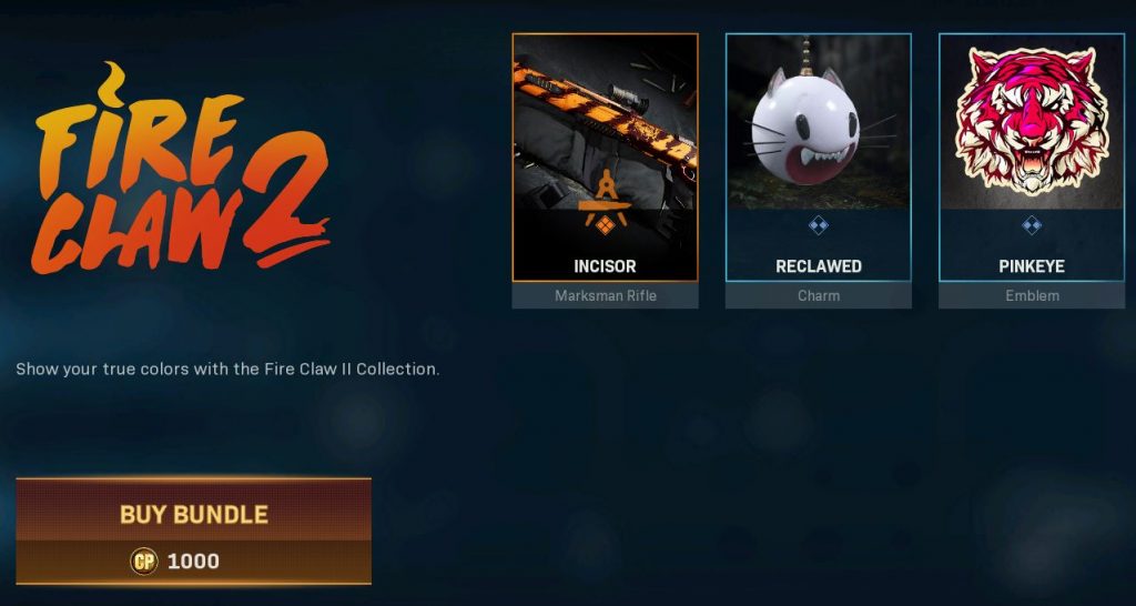 Fire Claw 2 Blueprints Item Store Bundle Call of Duty Modern