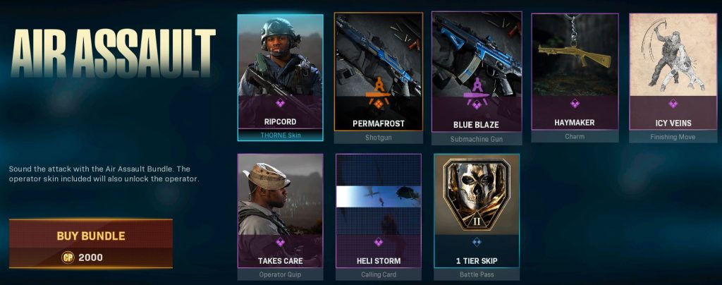 Air Assault Operators & Identity Item Store Bundle Call of Duty Modern Warfare Warzone