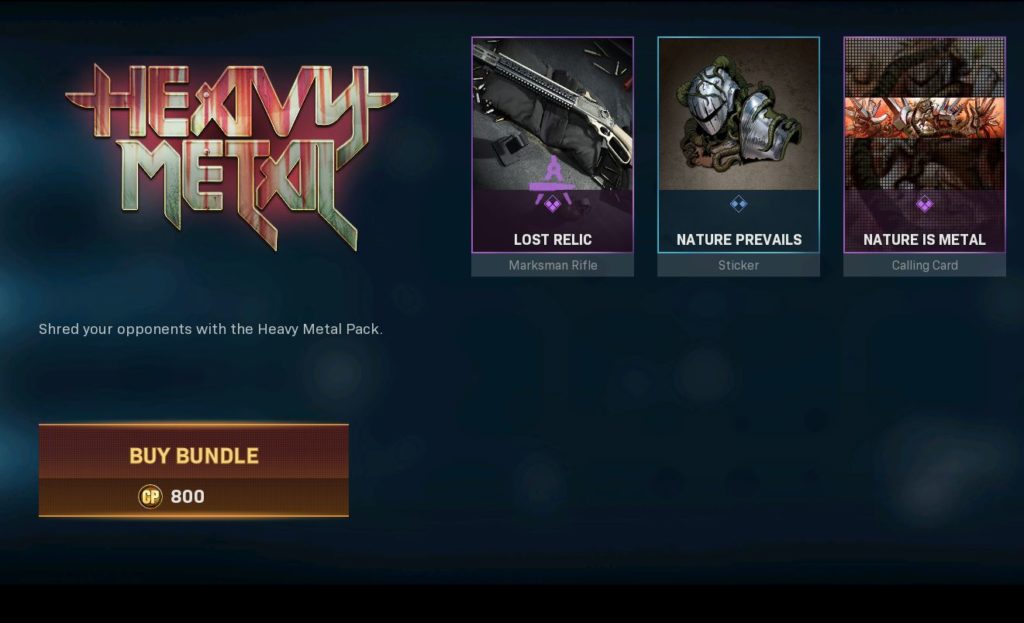 Heavy Metal Blueprints Item Store Bundle Call of Duty Modern Warfare Warzone