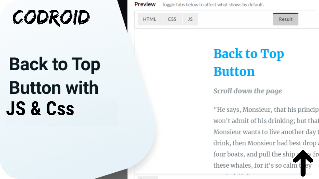 Create Scroll to top button Fixed at left with Source Code and live