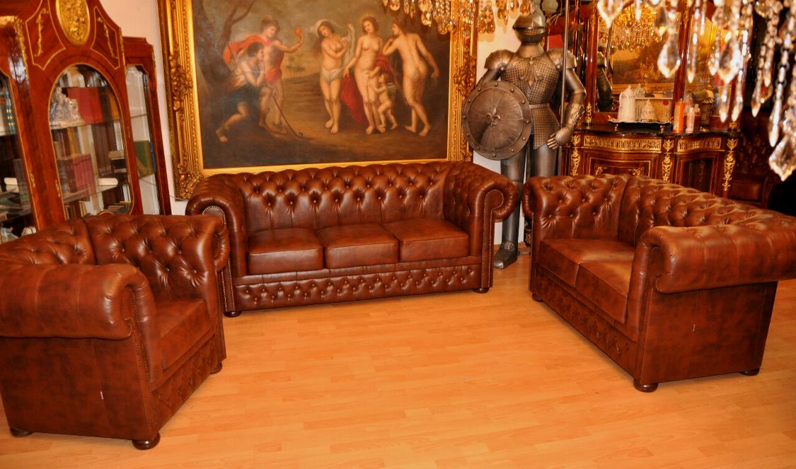 Chesterfield Rochester Brigthon 3+2+1 Leder Garnitur eBay
