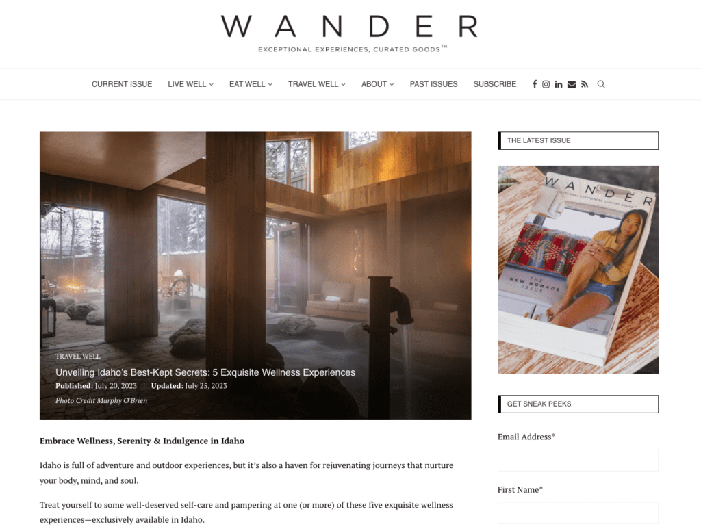 Unveiling Idaho’s BestKept Secrets 5 Exquisite Wellness Experiences