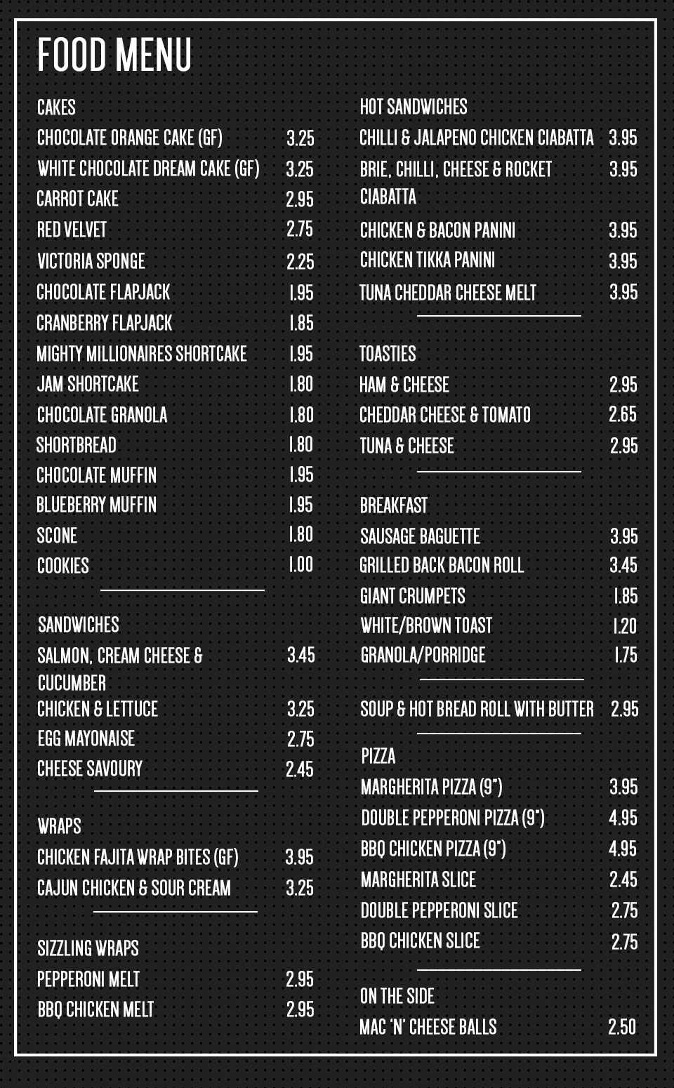 Coffee Boy MENU