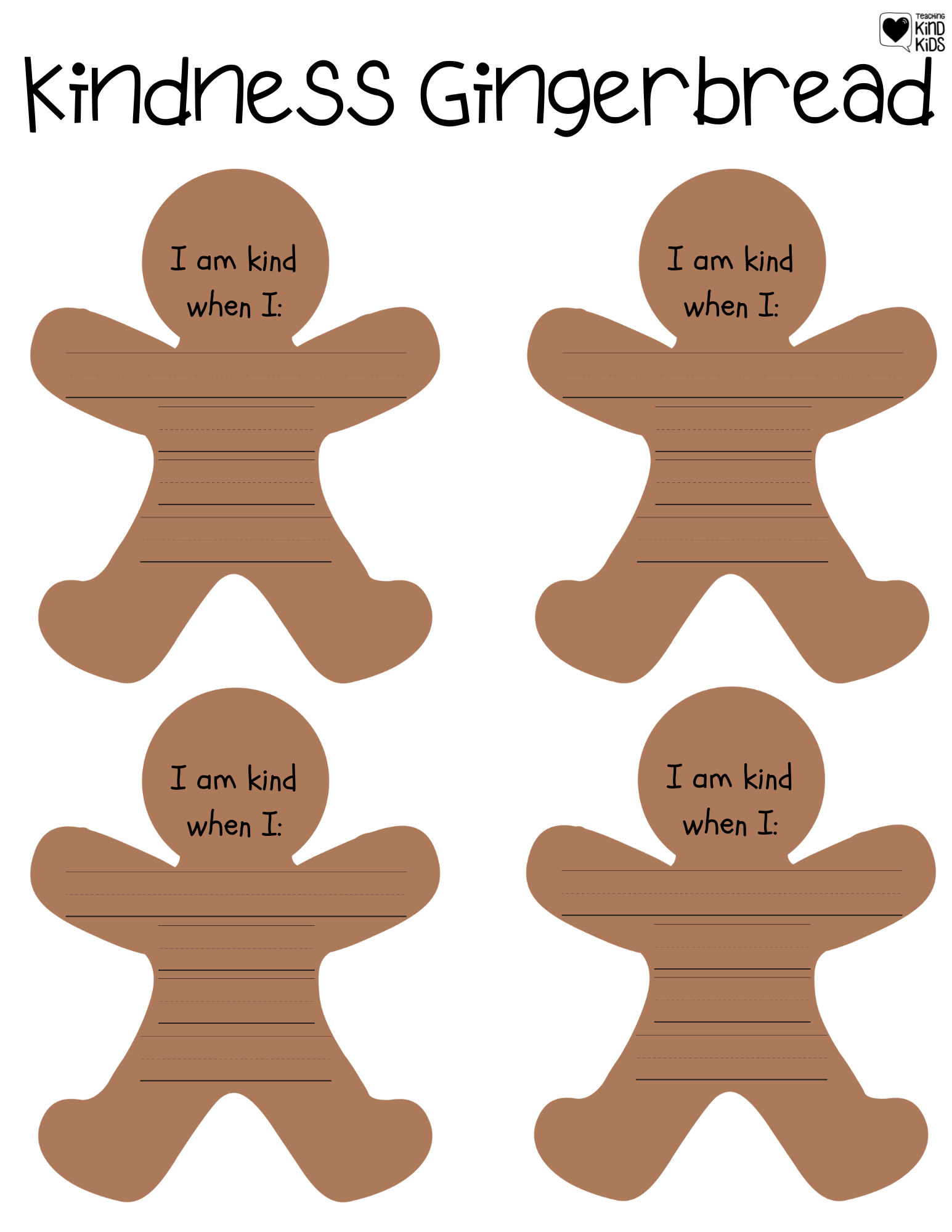 Kindness Gingerbread Craft and Writing Coffee and Carpool