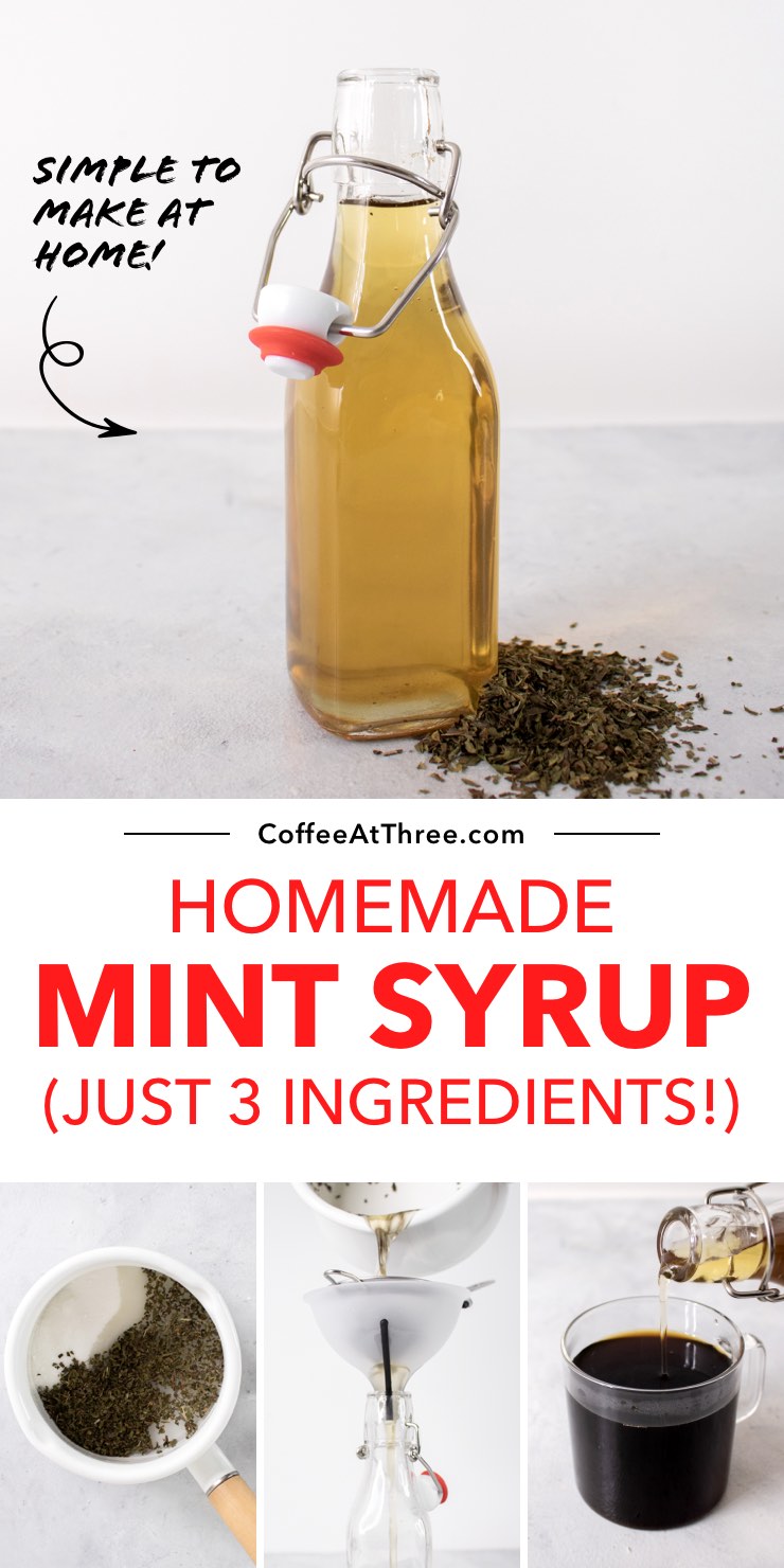 Simple Homemade Mint Syrup Coffee at Three