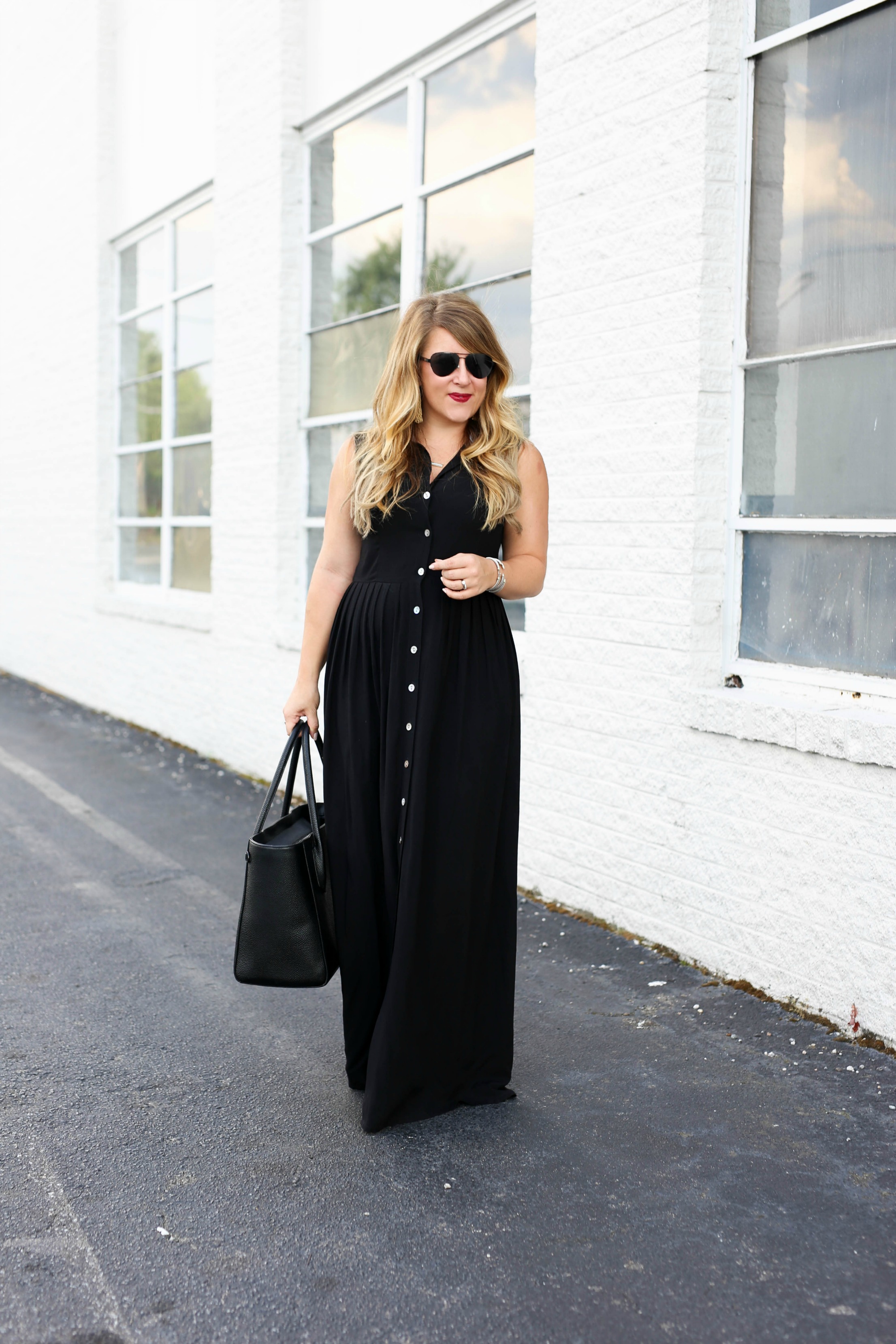 Button Down Maxi Dress Coffee Beans and Bobby Pins
