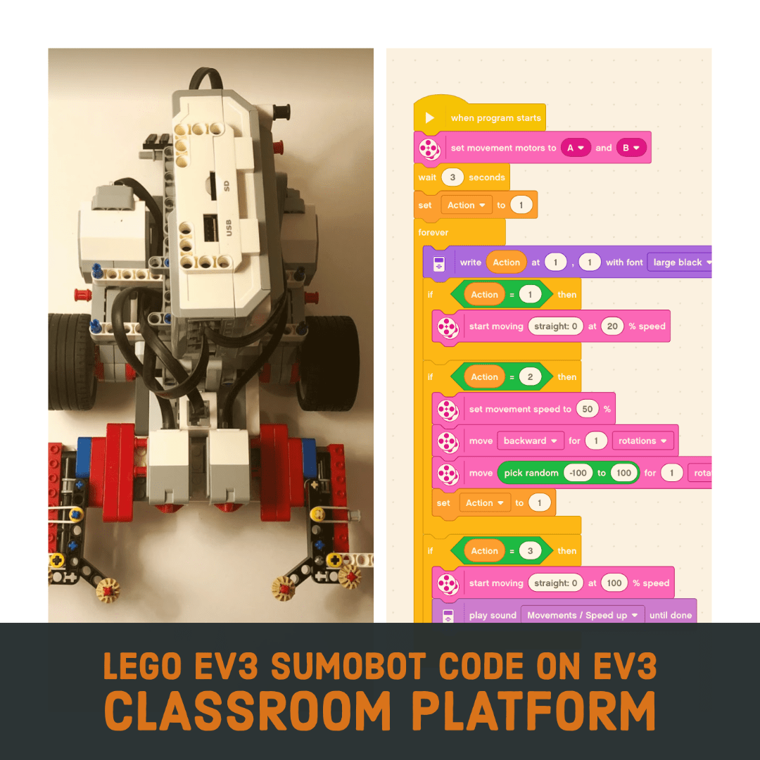 LEGO EV3 Sumobot Code on EV3 Classroom Platform | Coffee For The Brain