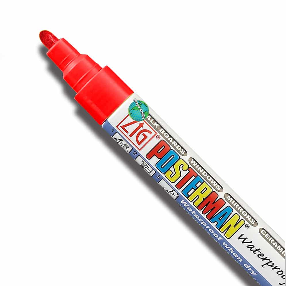 Red Waterproof Medium Bullet 2mm Tip Marker by Zig Posterman
