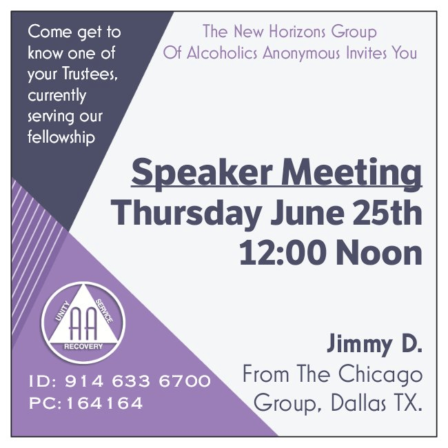 New Horizons Speaker Meeting Central Oregon Intergroup of AA