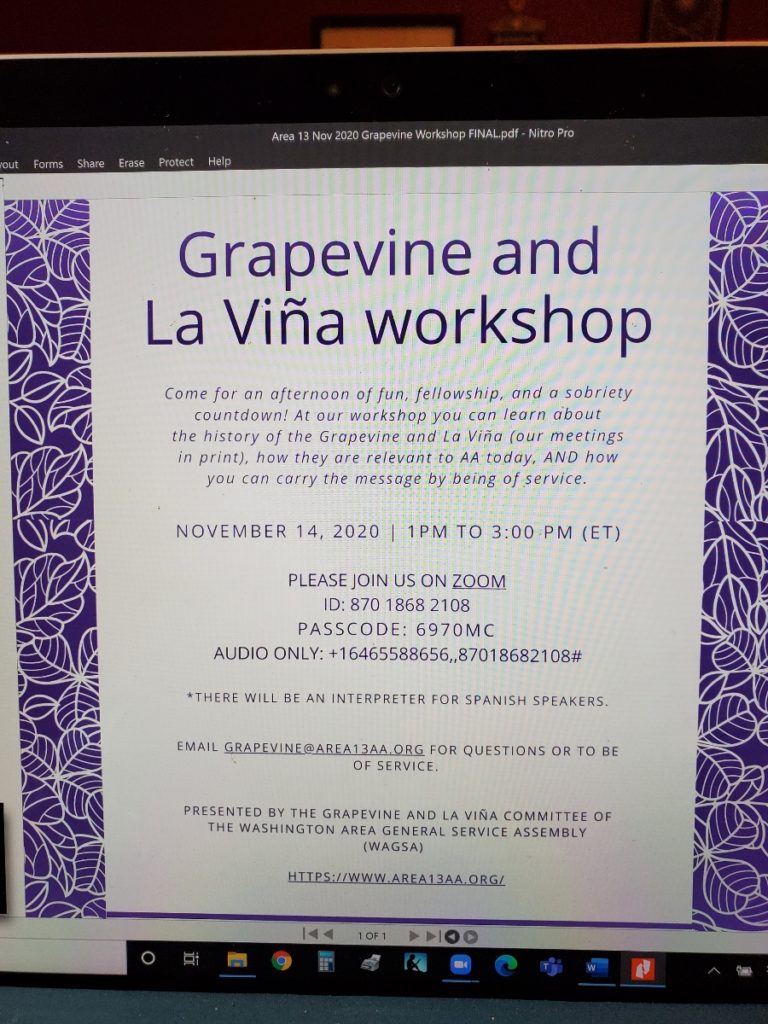 Grapevine and La Vina Central Oregon Intergroup of AA
